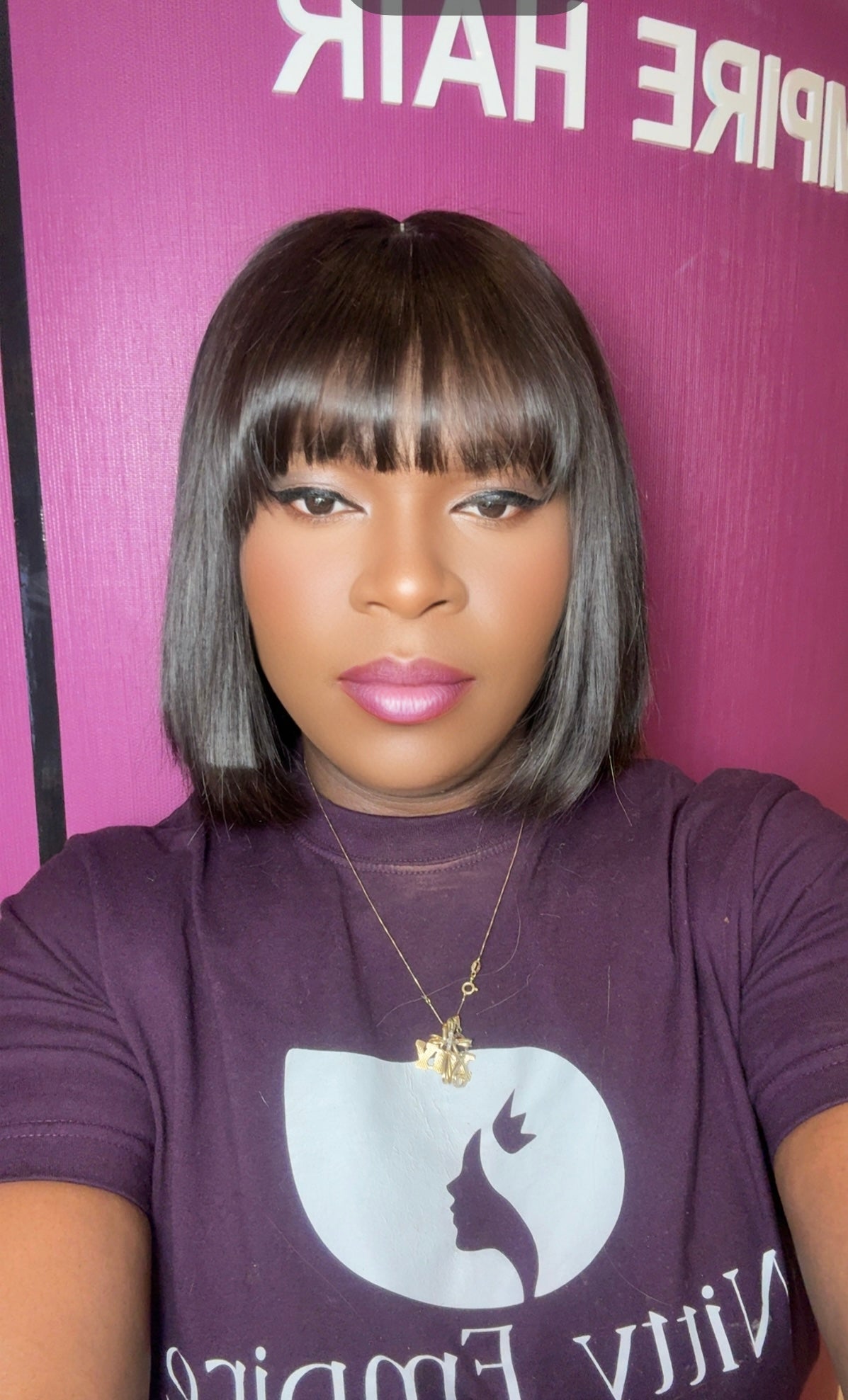 10"Straight Bob Black with Fringe