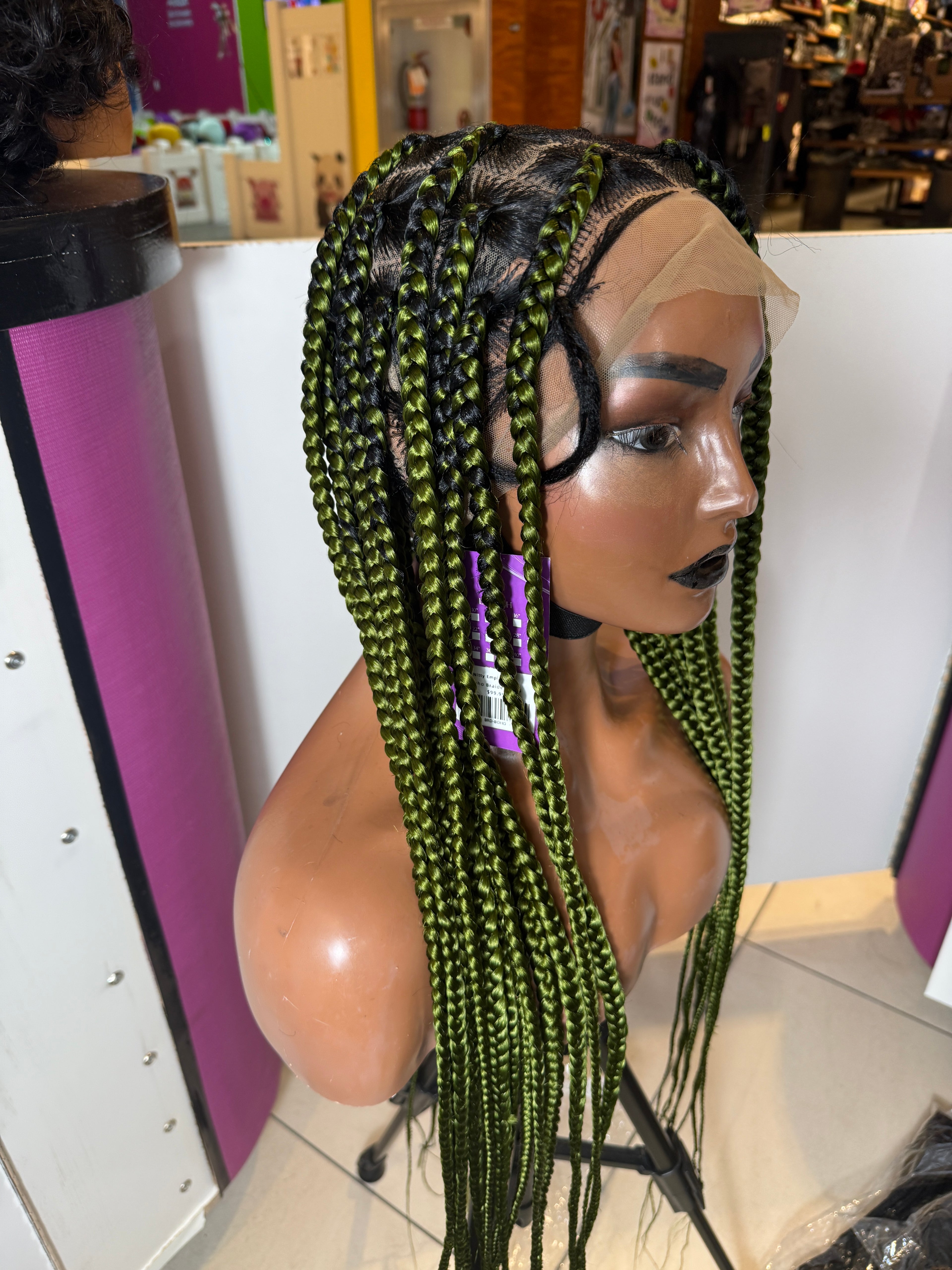 30" Long Braided Wig